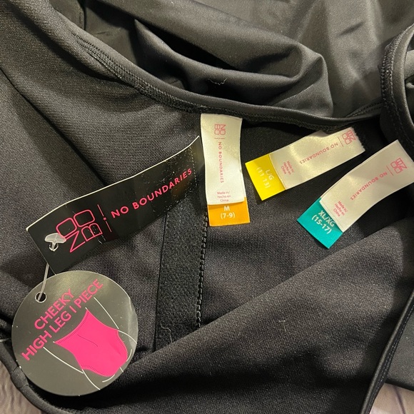 NWT. No Boundaries 1 Piece Swim Suit. Cheeky High Leg Cut. Scoop Back. - Picture 5 of 10